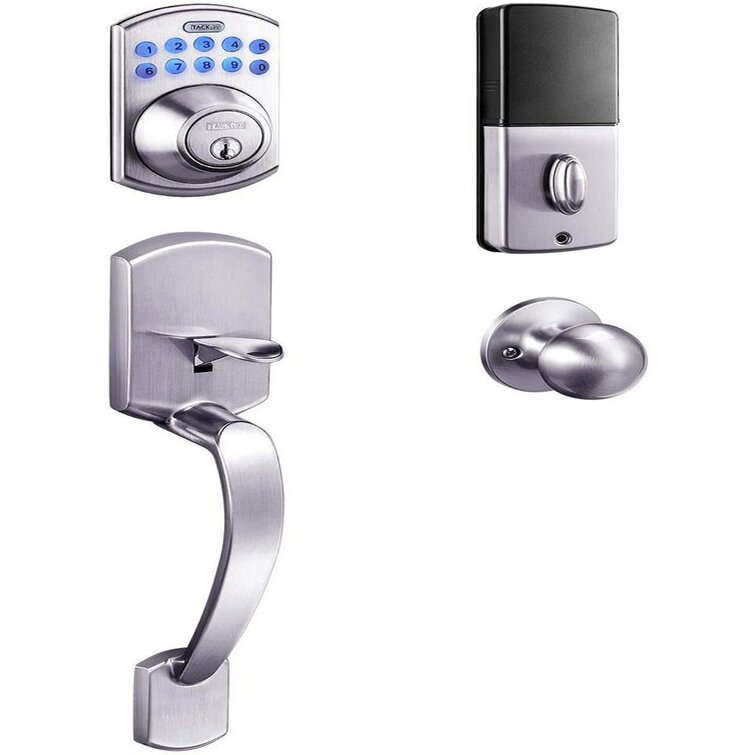 Keyless Entry Lock Single Cylinder Front Door Lock with Polo Knob Featuring 1-Touch Motorized Locking Auto Locking and Easy to Install Stain Nickel- EKPH1A Keypad Deadbolt 