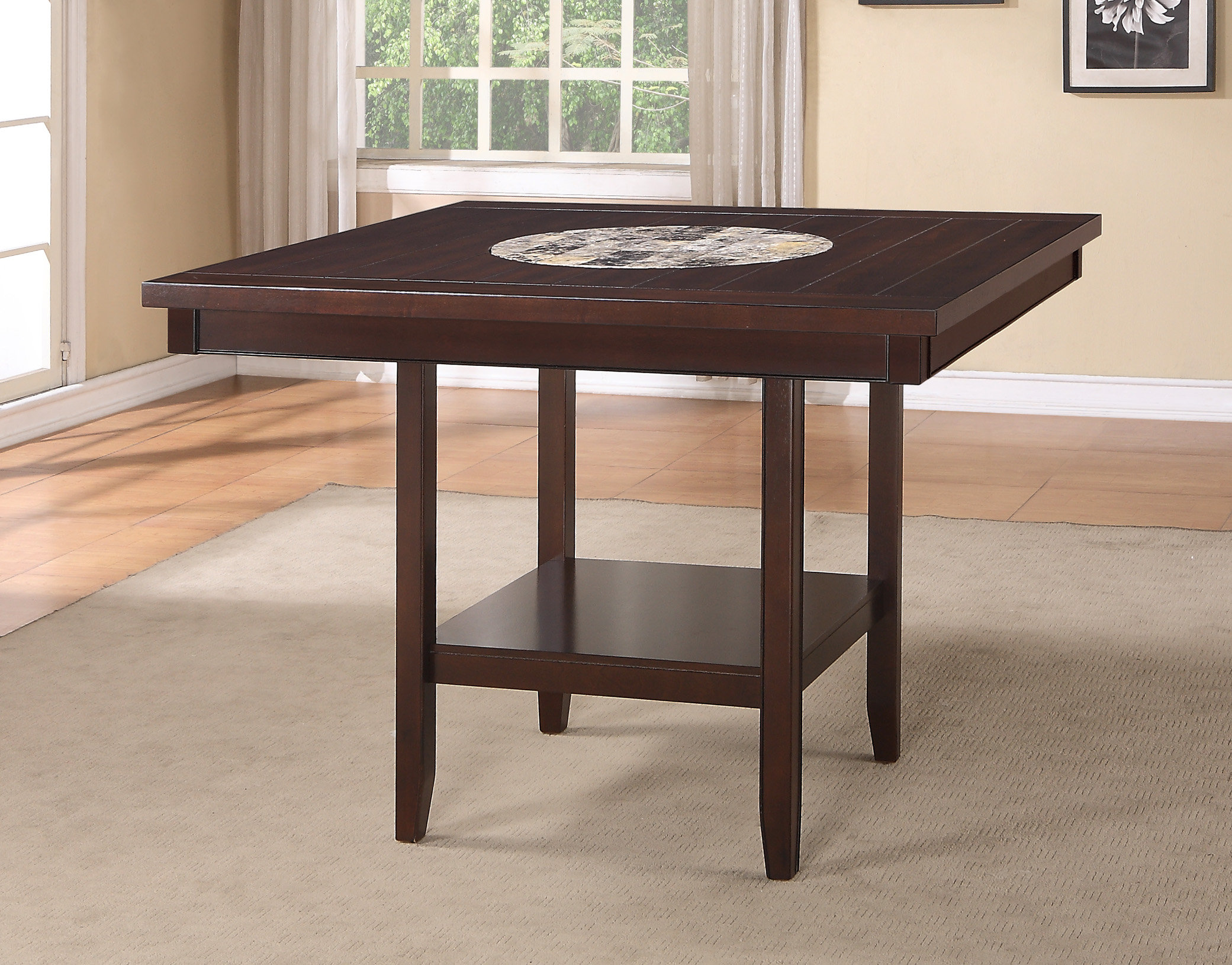 fulton counter height table with lazy susan