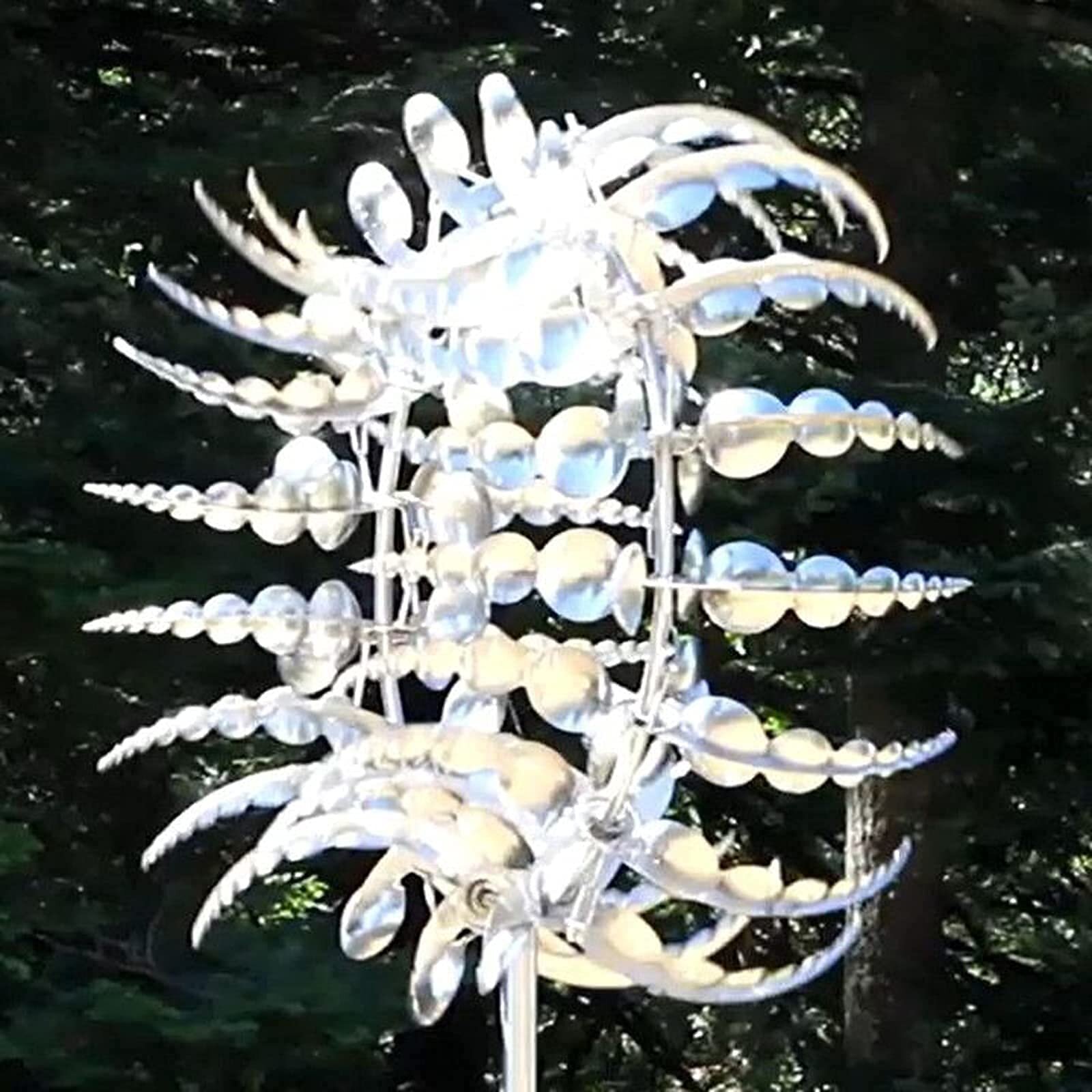 Arlmont & Co. Unique And Magical Metal Windmill, 3D Wind Powered Kinetic  Sculpture, Solar Wind Spinners With Metal Garden Stake Catcher Outdoor Lawn  Patio Garden Decoration Easy To Install & High Weather