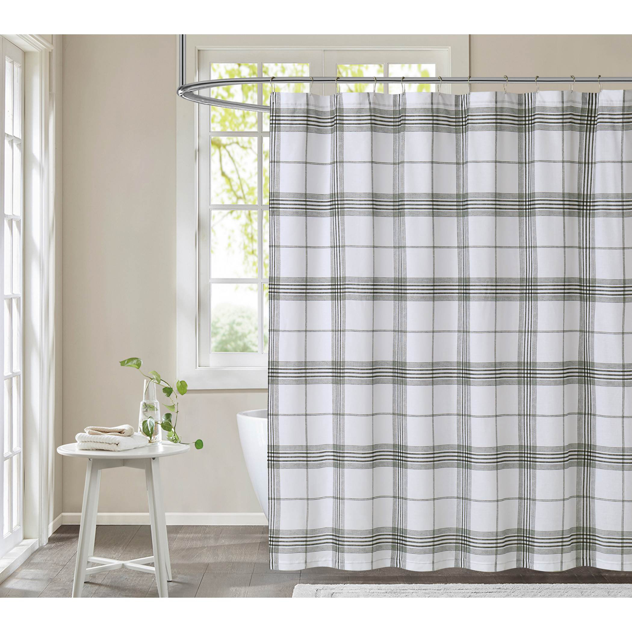 Gracie Oaks Totally 100 Cotton Plaid Single Shower Curtain & Reviews