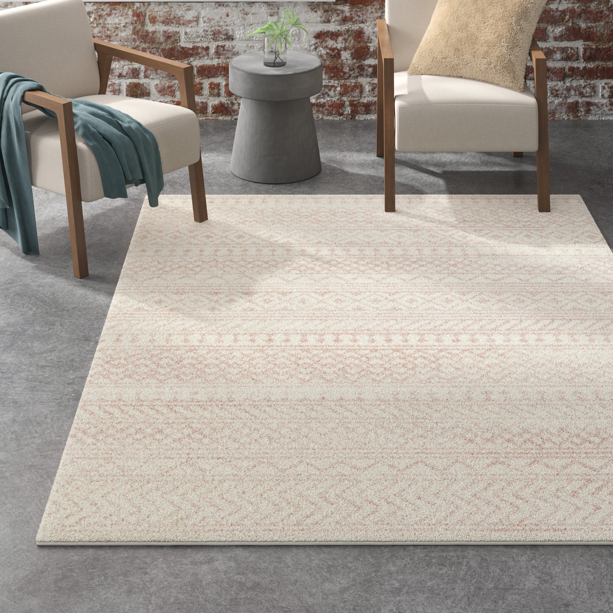 Steelside™ Ramona Moroccan Pink/Cream Area Rug & Reviews Wayfair
