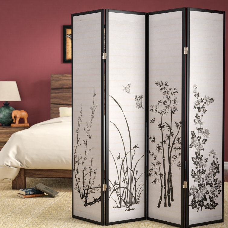 World Menagerie Vavra 69.25'' W x 70.25'' H 4 - Panel Folding Room Divider  & Reviews | Wayfair