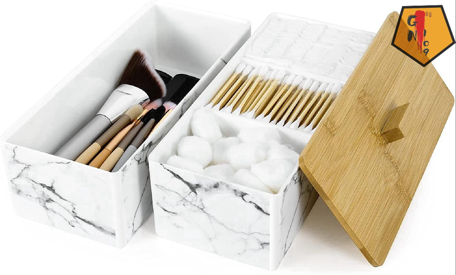 Rebrilliant Levania 2 Piece Bathroom Storage Container Set Wayfair