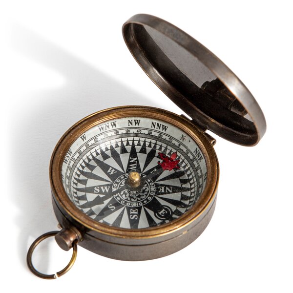 Store Indya,Handicraft Brass Camping Vintage Pocket Compass Glow in The Dark Military Survival Gear Compass for Office Desk Accessories. 