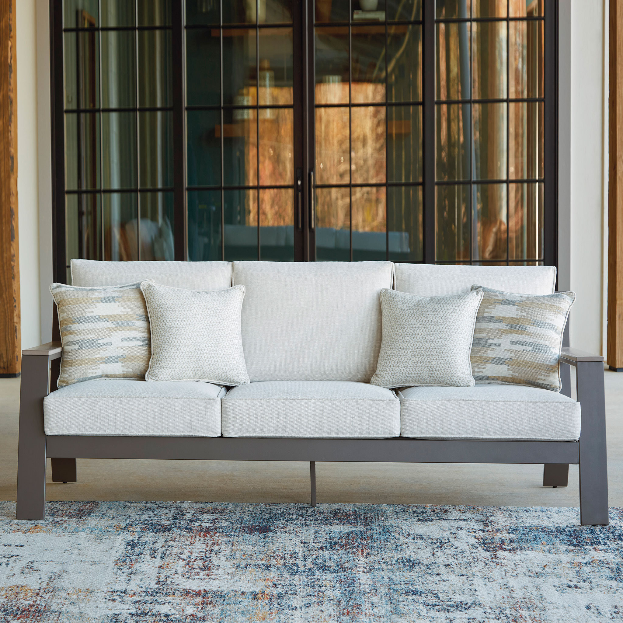 Ebern Designs Grania 210.5Cm Wide Outdoor Garden Sofa Wayfair.co.uk