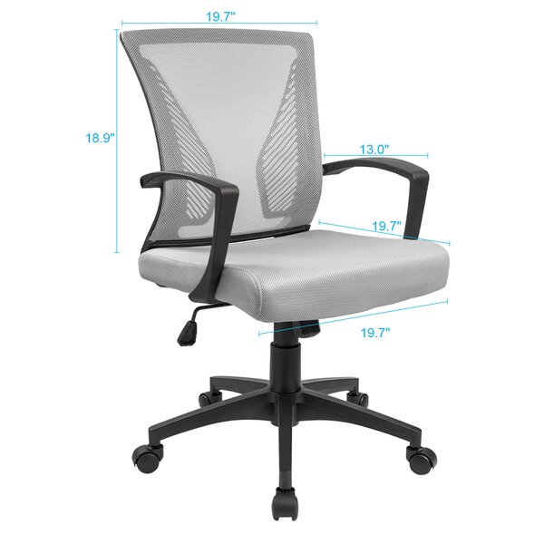 Black for sale online Furmax Office Mid Back Swivel Lumbar Support Desk Mesh Chair 