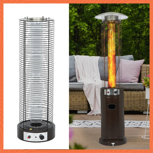 46,000 Btu Fire Sense Gray Patio Heater Table Top Fire Pit Fire