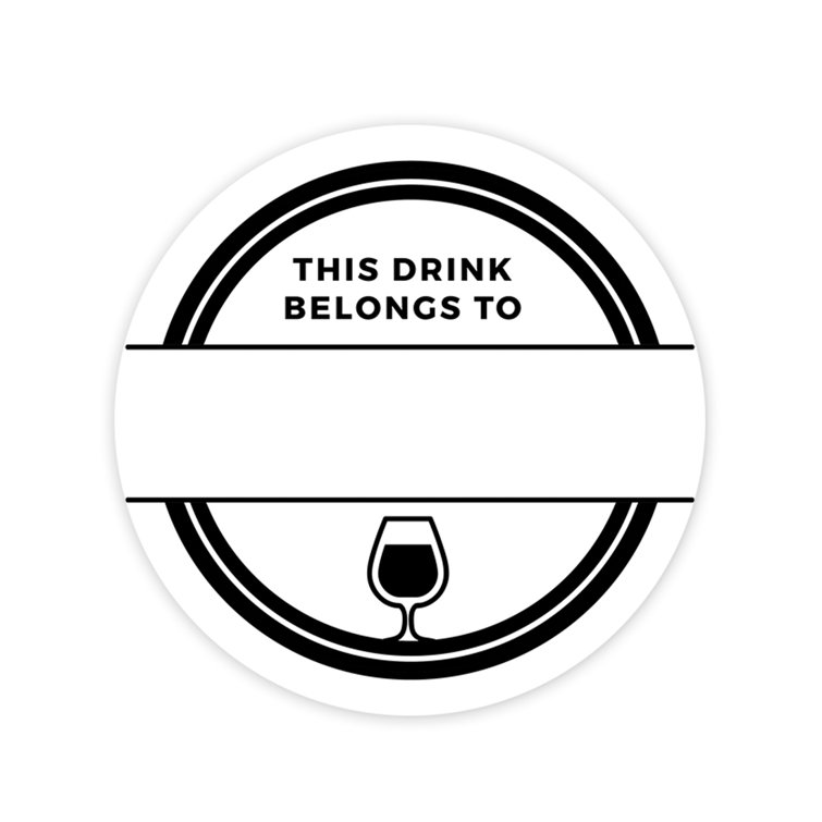 Round Vinyl Drink Stickers, This Drink Belongs To Wine Glass, Blank Drink  Labels For Cocktail Party 80-Pack