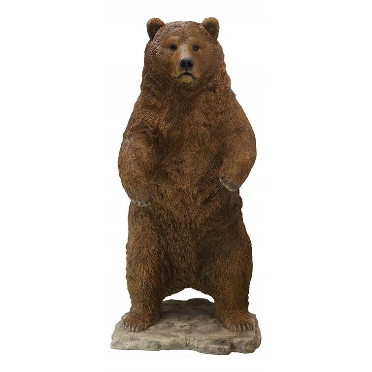 Loon Peak® Verdell Forest Wildlife Realistic Standing Grizzly Bear Statue |  Wayfair