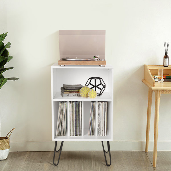 Vinyl Record Storage Organizer Album Cabinet Furniture Rack Shelves Player Black 