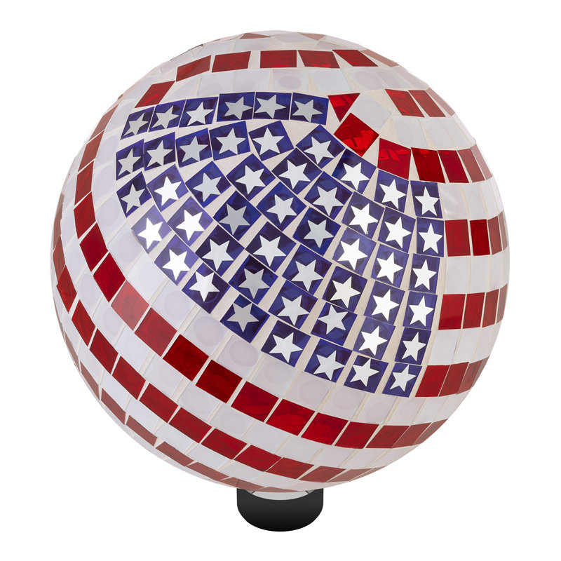 Winston Porter Biggleswade American Flag Gazing Ball & Reviews | Wayfair