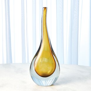 ZBXZM Handmade vases Amber vases for Living Room Glass vase for Flowers Handmade vases Color Simple Super Thick Water Drop Crystal Clear Glass vase