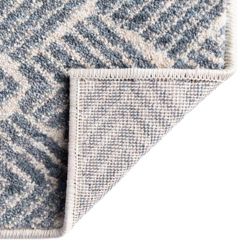 Everly Quinn Jera Performance Harbor Blue Rug & Reviews | Wayfair