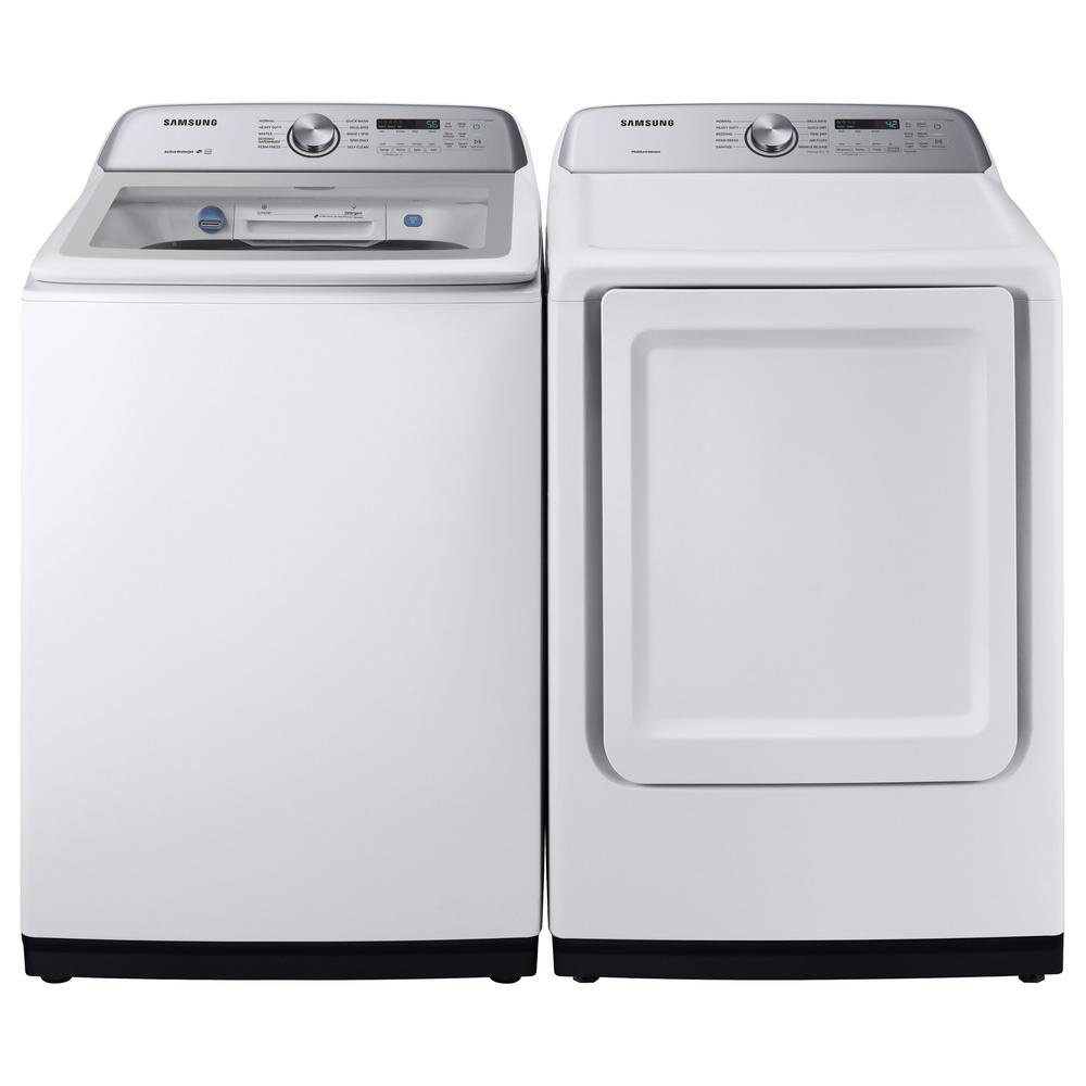 Samsung Washer & Dryer Set with 5 Cubic Feet Top Load Washer and 7.4