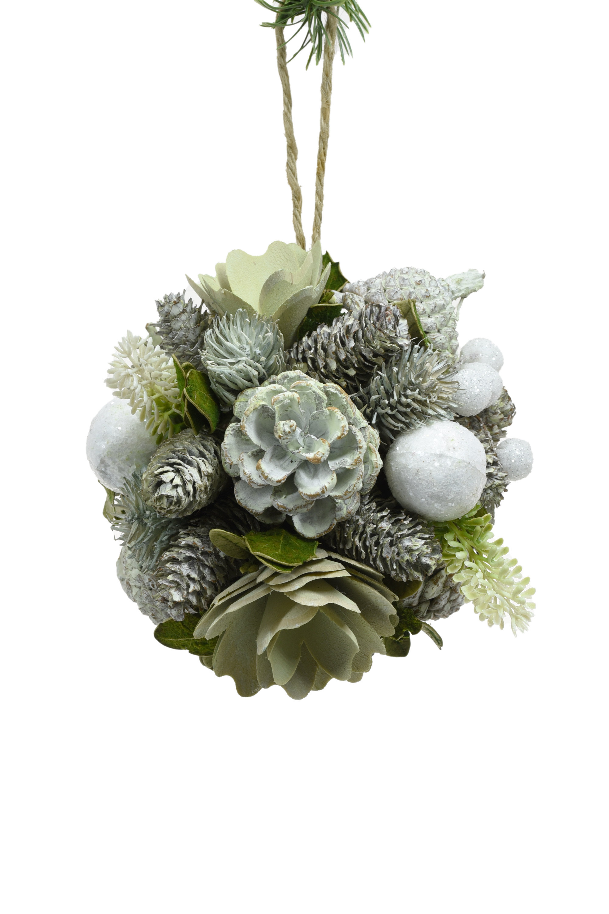 Starlight Collection Light Green Hanging Foliage Ball Ornament (Pack Of