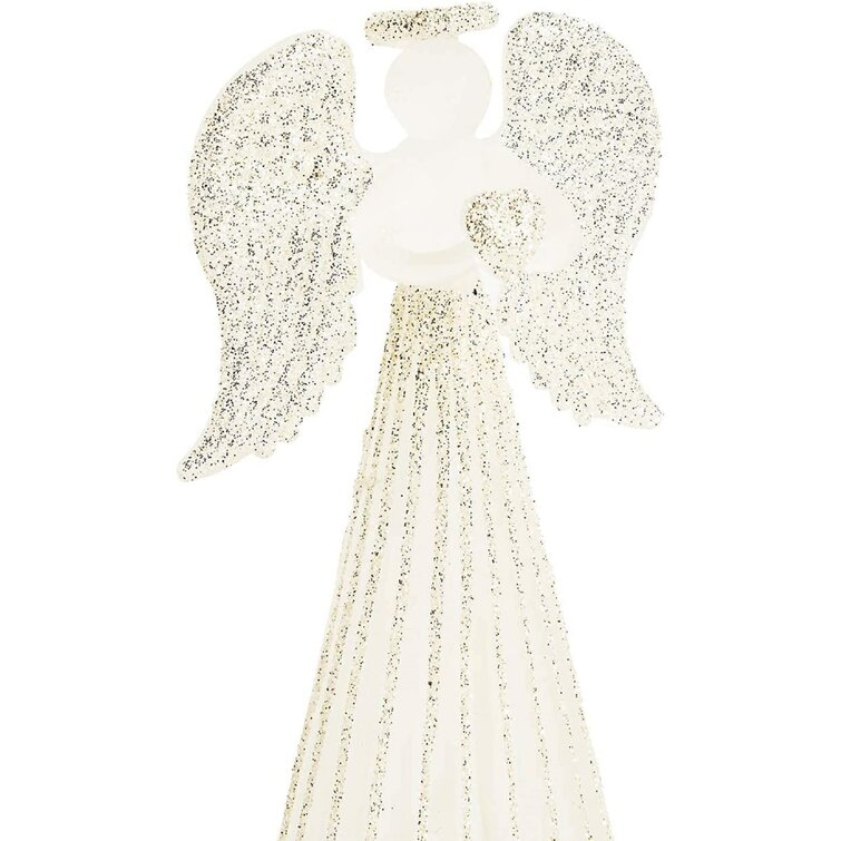 Angel Figurines Flying Angel Staues Winged Diva Fairy with Warm LED Lights Golden Beaded Chain for Christmas Holiday Decoration iPEGTOP 11.8 inch Pre-Lit Luxury Angel Figure