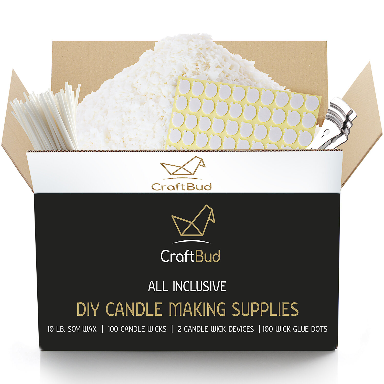 Candle Kit with Soy Wax Flakes for Candle Making CraftBud Candle Making Kit for Adults and Kids with 10 LBs Soy Candle Wax Flakes Full DIY Candle Making Kit with All Candle Making Supplies 