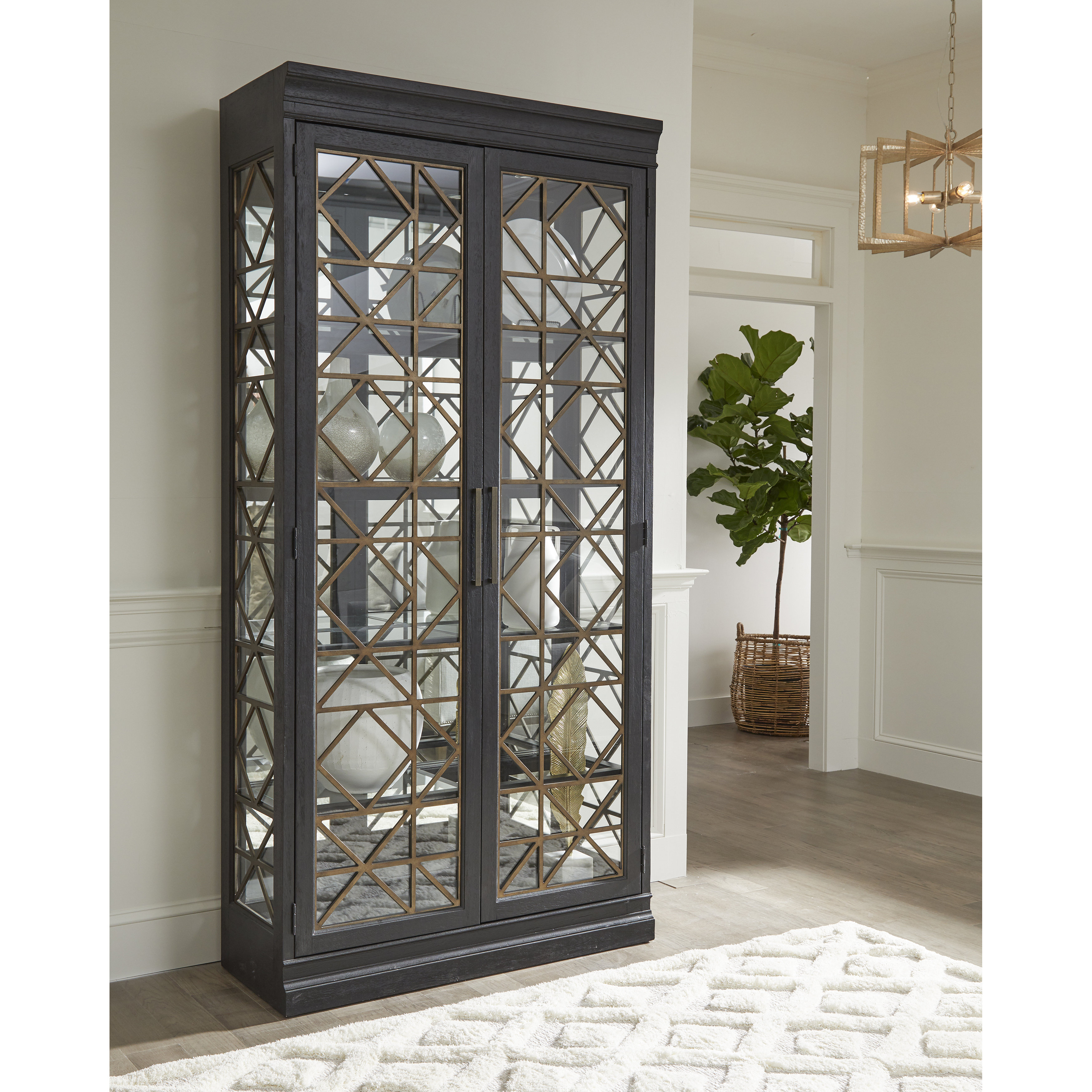 Pulaski 4 Shelf Display With Decorative Glass Doors Wayfair