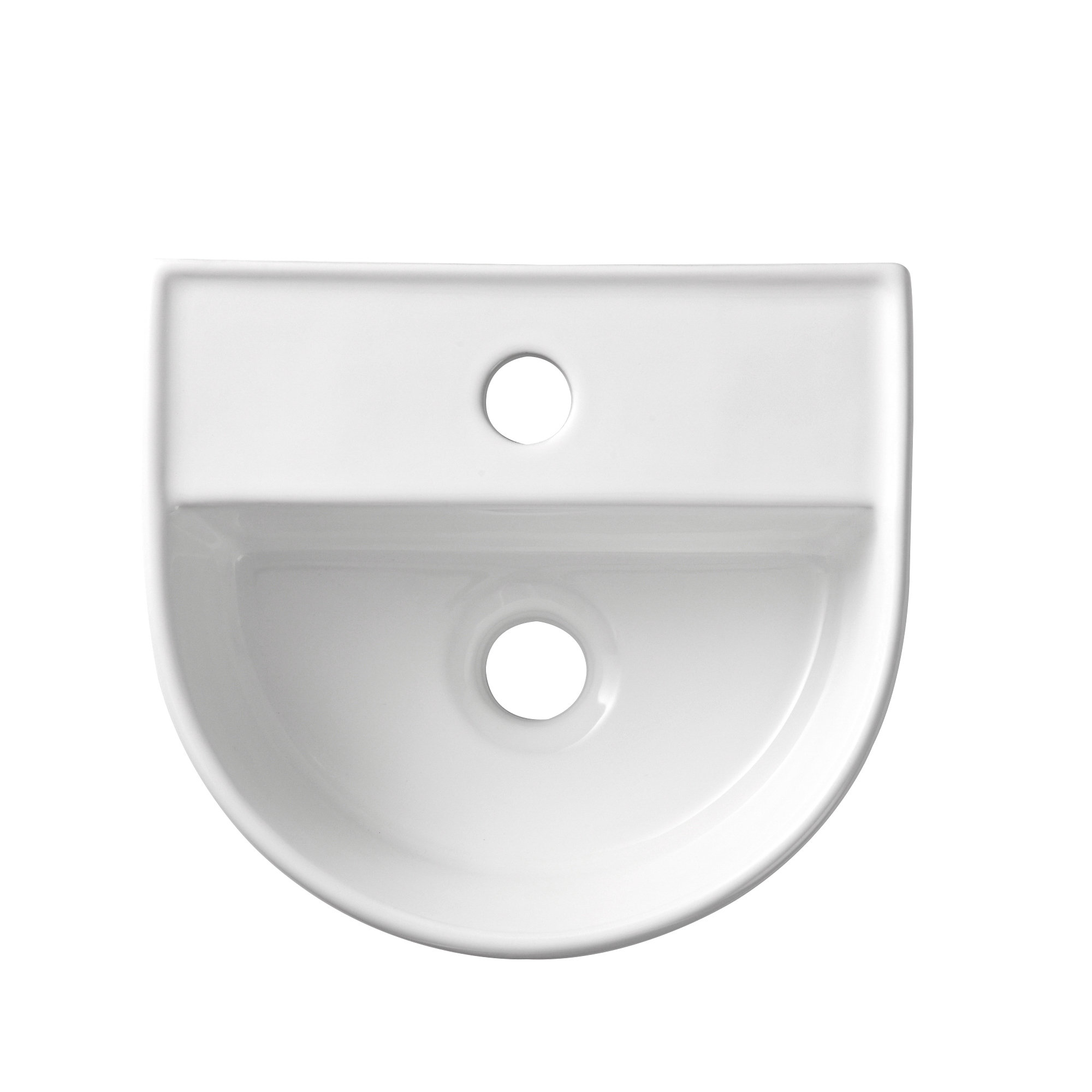 Paklorde 11.02'' White Ceramic UShaped Wall Mount Bathroom Sink Wayfair