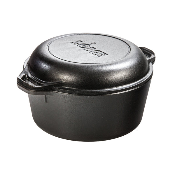 Lodge 5 Quart Cast Iron Double Dutch Oven