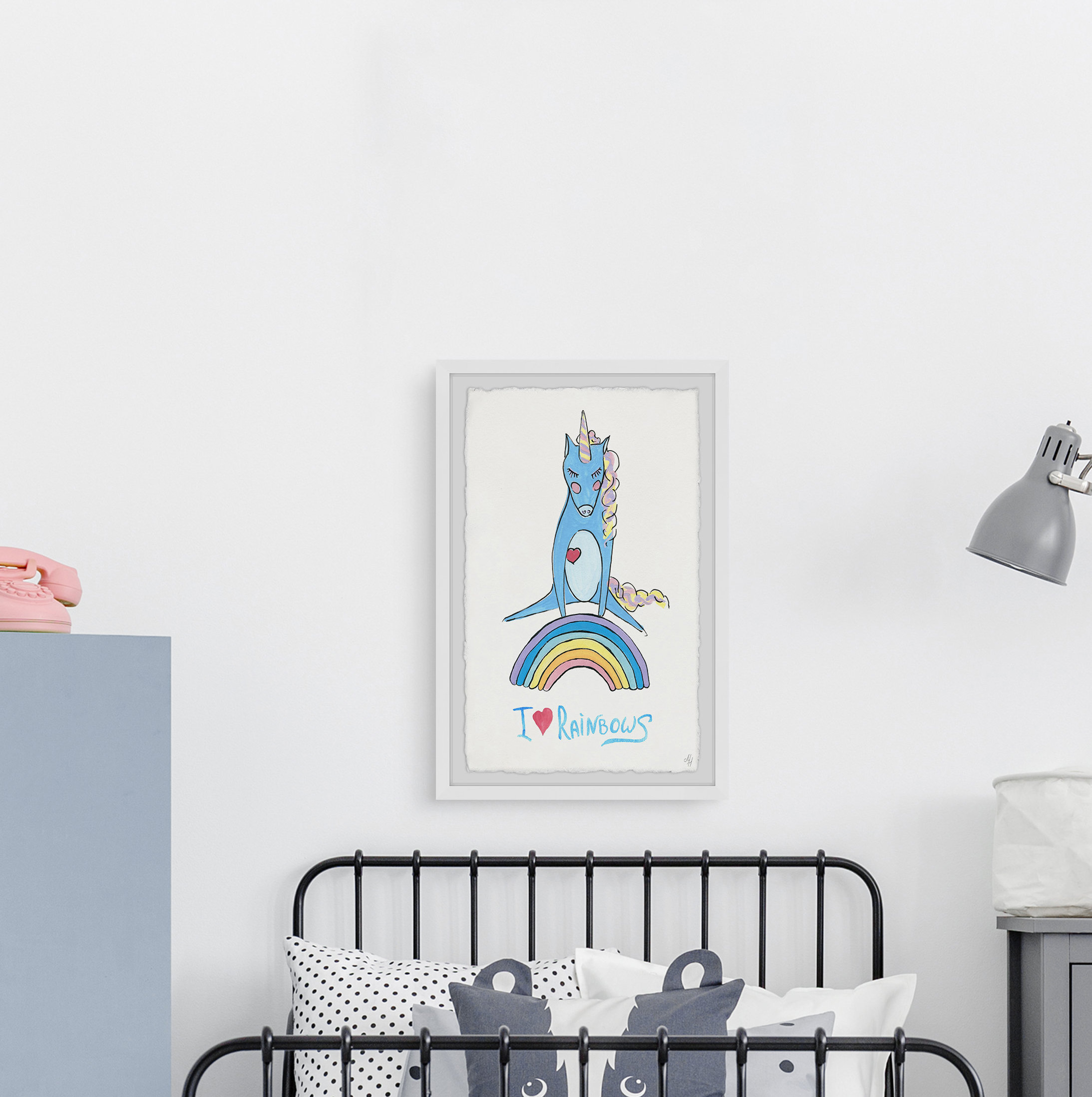 Isabelle & Max™ Crosslin 'Playful Rainbow Unicorn' Framed Art Wayfair