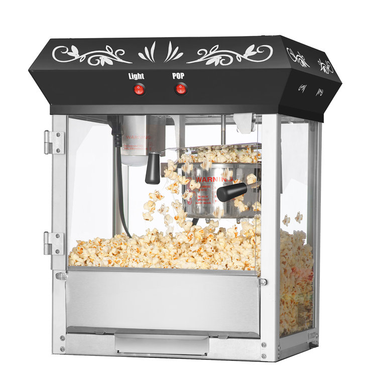 black tabletop popcorn machine