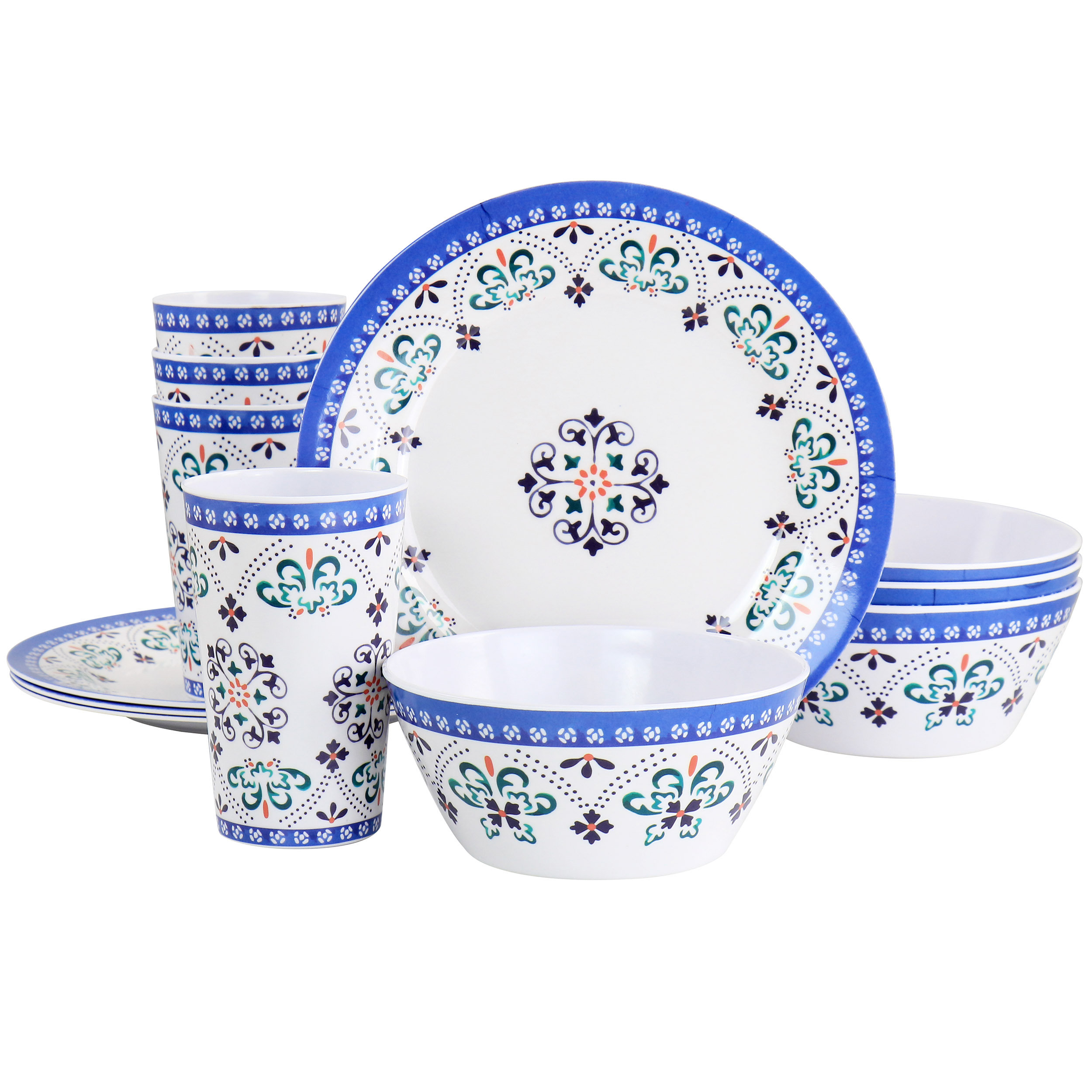 Gibson Melamine Dinnerware Set of 12 Wayfair