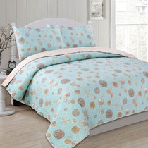 Panama Jack SAND DOLLAR Full/Queen Size Quilt Set BLUE Brand New 