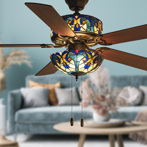 Ceiling Fan w/ LED Light 42" Home Decor Macaron Modern Style 3 color Temperature 
