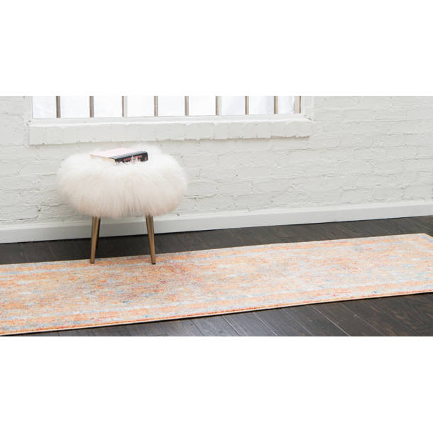 Bungalow Rose Rosamonde 100% Space Dyed Polyester Blue/Orange Rug ...