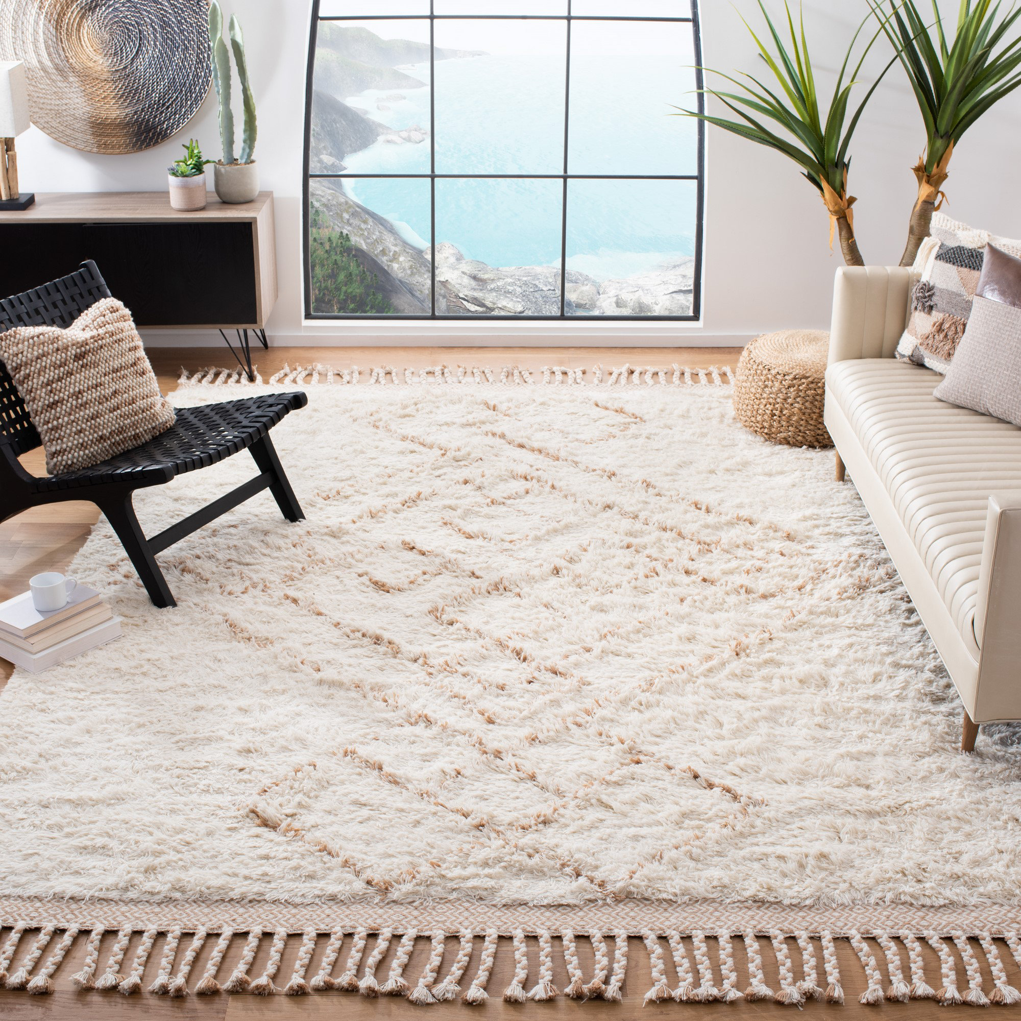 Union Rustic Powell Handmade Flatweave Wool Beige Rug | Wayfair