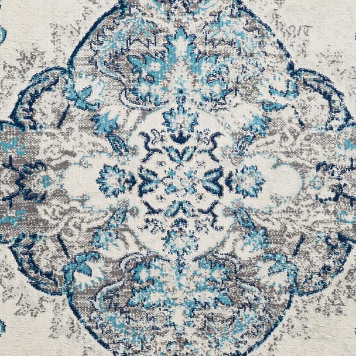 Bungalow Rose Spicewood Performance Cream/Blue Rug & Reviews | Wayfair