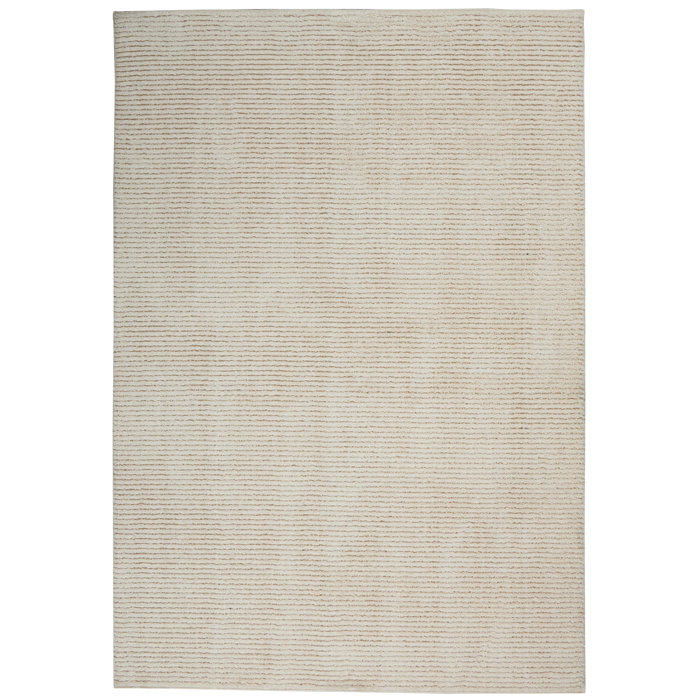 Calvin Klein Ridge Machine Woven / Power Loomed Performance Ivory Rug ...
