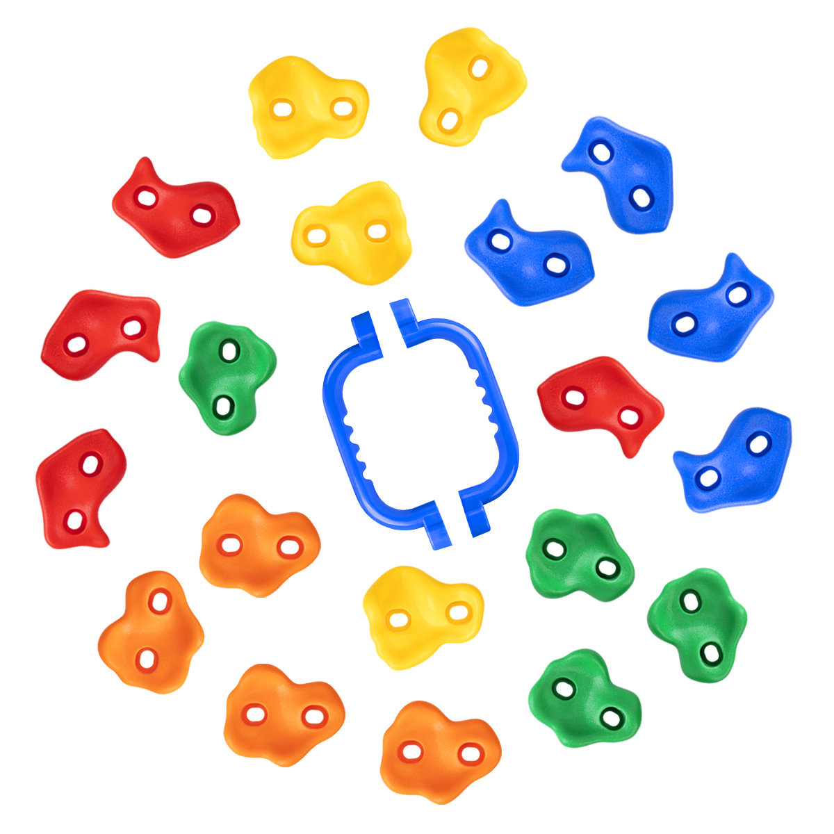 goodwish 20 Rock Wall Climbing Holds Set With 2pcs Safety Handles, Kids