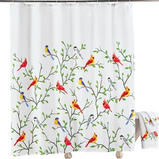 Cartoon Animal Romantic Love Owl Couple Decor White Shower Curtain,70x70 Inches 