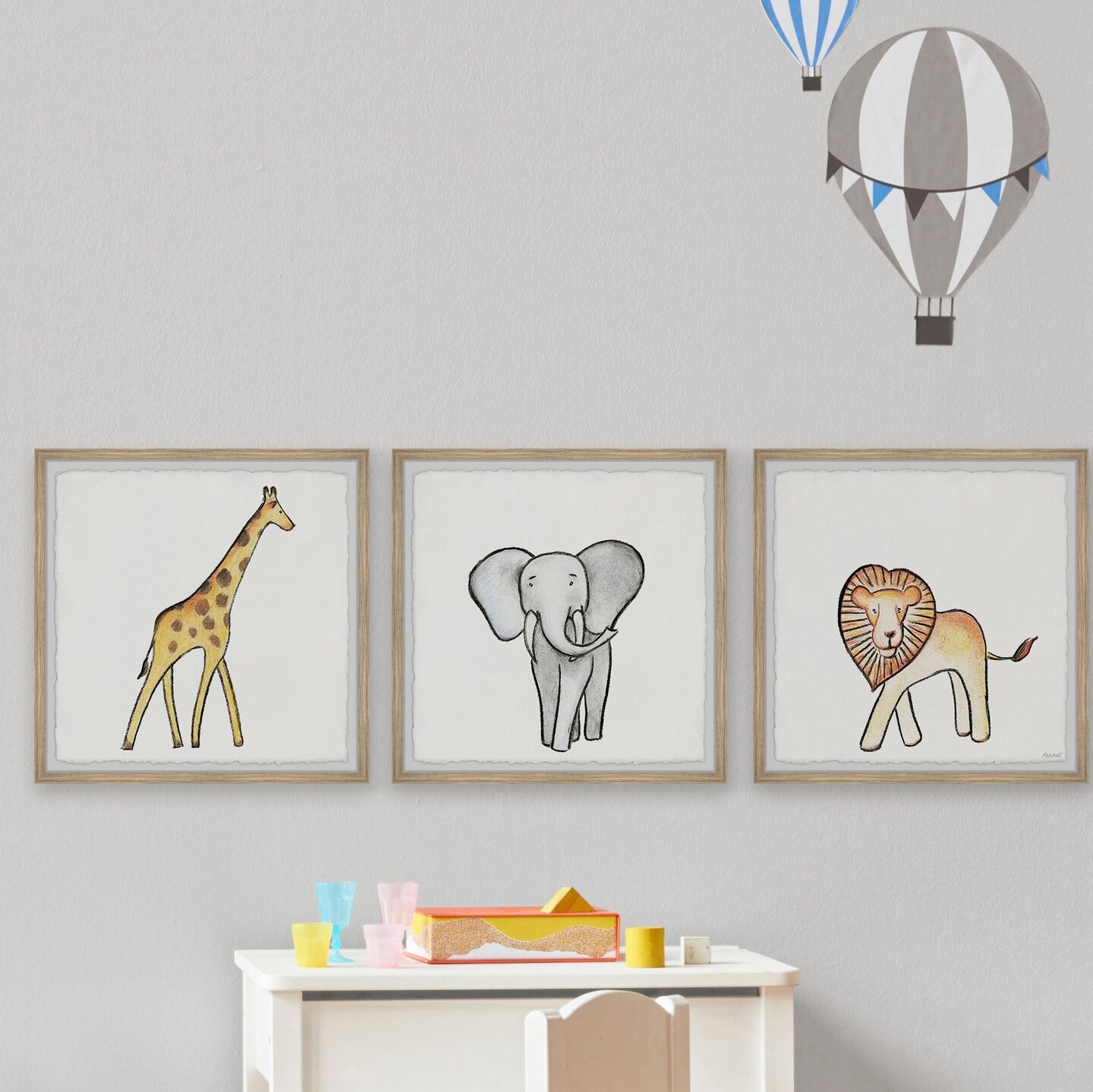 Marmont Hill African Safari Animals by Marmont Hill - 3 Piece Picture Frame  Print | Wayfair