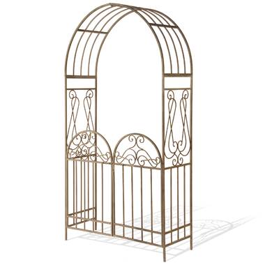 vidaXL Garden Arch with Gate Solid Wood Outdoor Patio for Climbing Plant and Wedding,47.2x23.6x80.7 