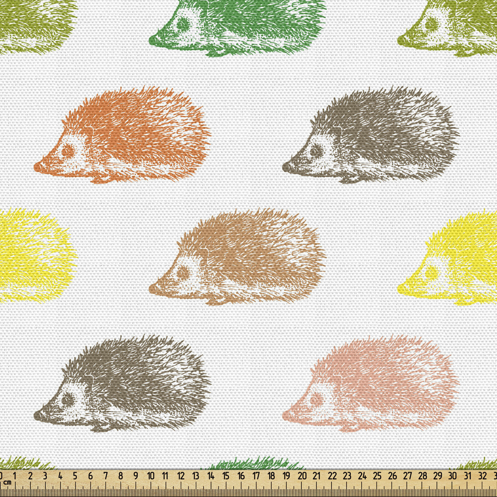 East Urban Home Ambesonne Hedgehog Fabric By The Yard, Print Of Pencil  Drawn Colourful Hedgehogs Arranged On A Plain Background, Decorative Fabric  For Upholstery And Home Accents,White And Multicolor - Wayfair Canada