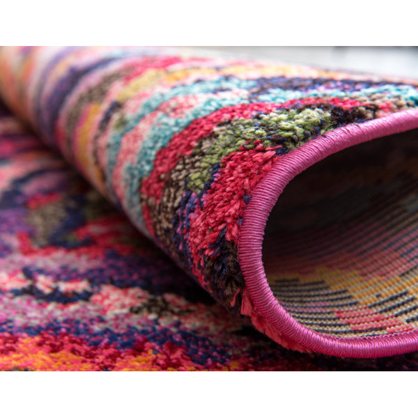 Langley Street Eddins Performance Purple/Orange Rug & Reviews | Wayfair