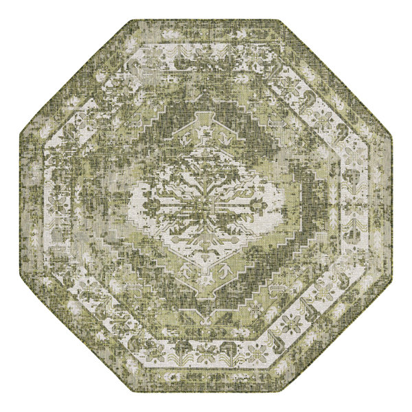 Langley Street Valerie Gray/Green Indoor/Outdoor Rug & Reviews | Wayfair