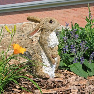 Table Polyresin Rabbits Garden Statues Figurines Outdoor for Home Garden