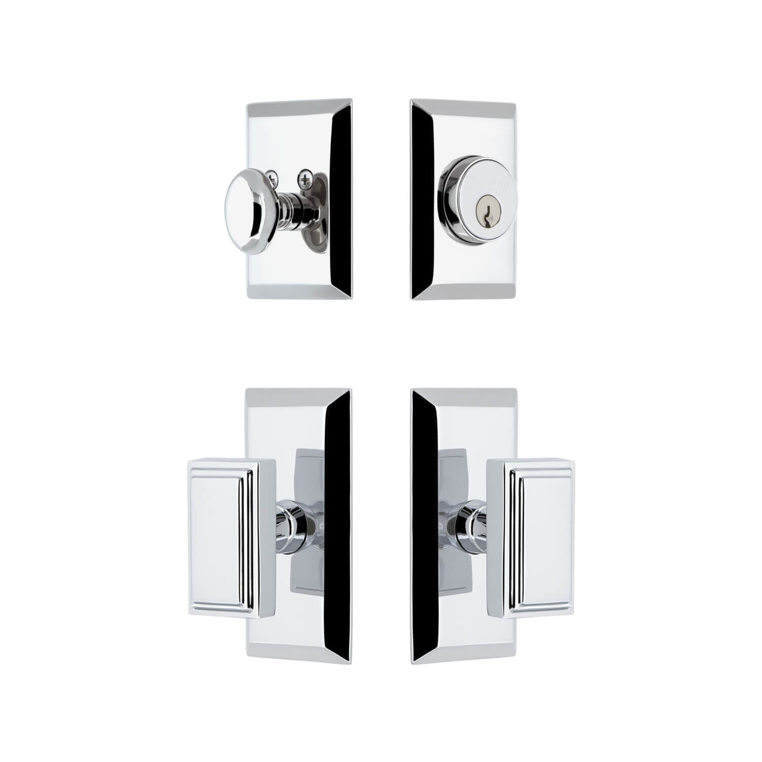 Grandeur Fifth Avenue Short Plate Entry Set With Carre Knob Wayfair