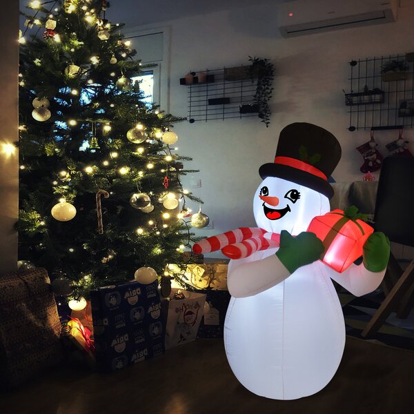 Inflatable Snowman 80cm Plugin Indoor/Outdoor Winter Decoration Christmas Sat 