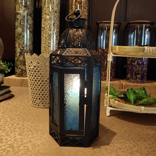 5 rustic brown wood metal cage Moroccan 14" Candle holder Lantern lamp wedding 