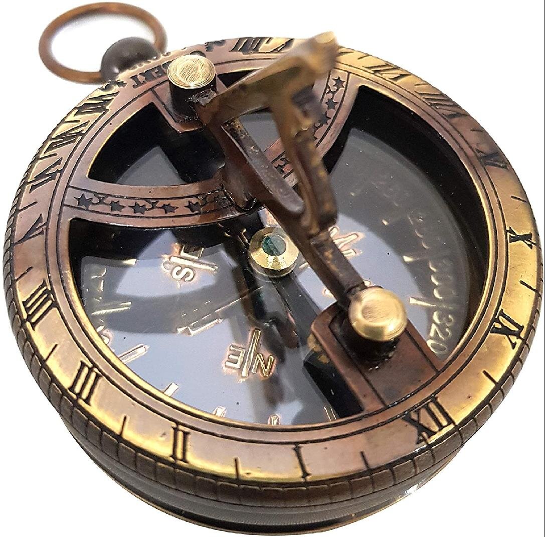Details about   Nautical Beautiful Sundial Compass With Level Meter Encased In Genuine Rosewood 