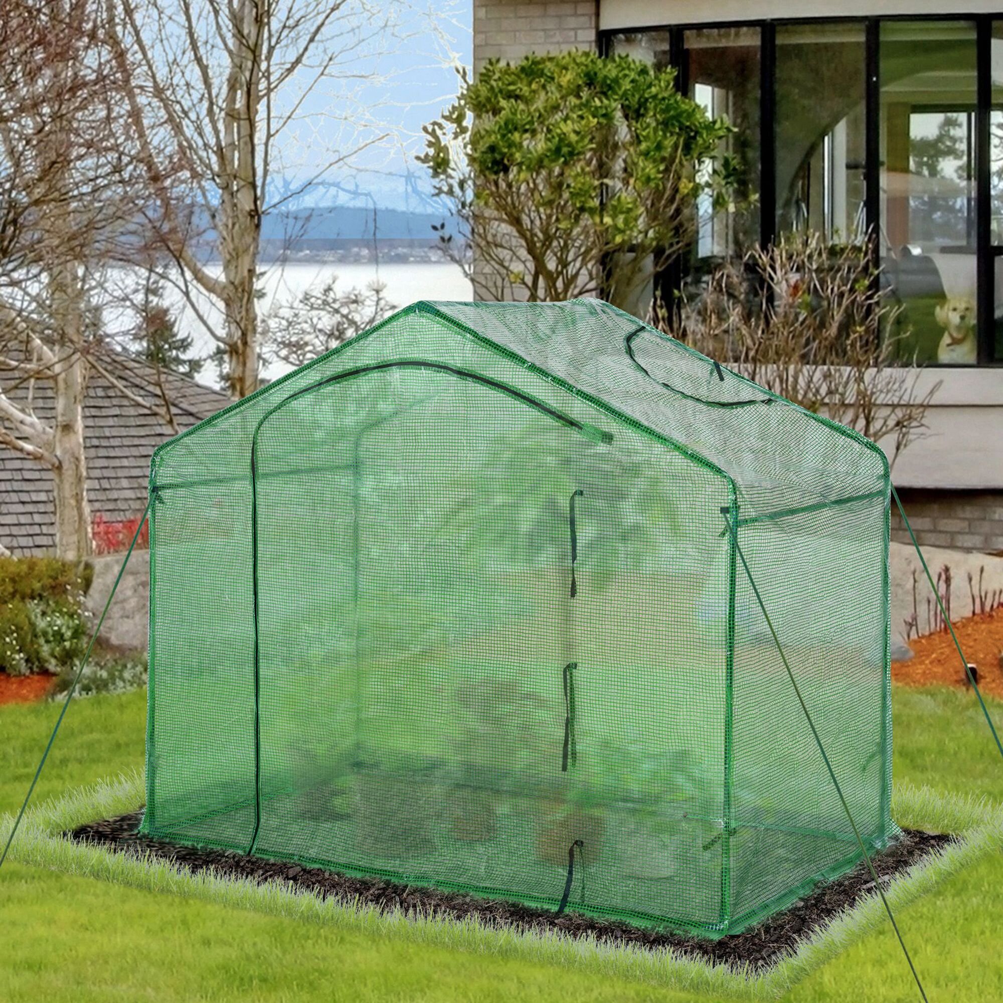 Outsunny 6' x 3.5'x 5' Portable Mini Walk-In Greenhouse Flower Plant Gardening 