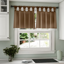 Brown kitchen curtains and valances