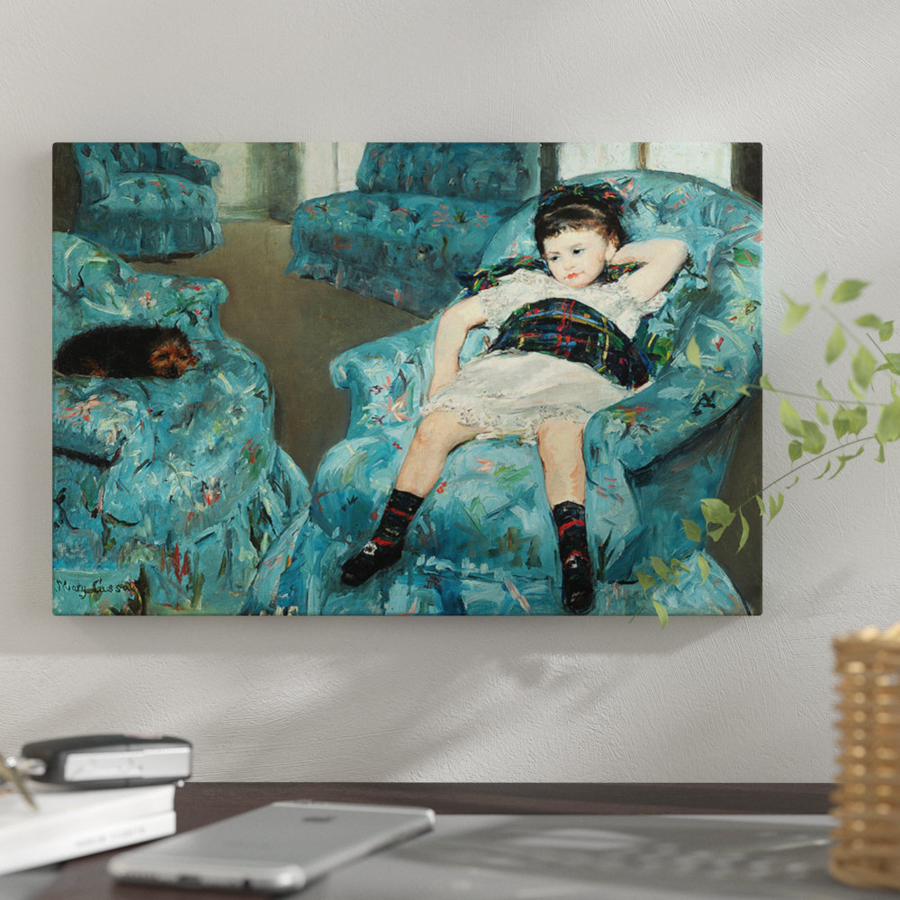 Bless international Little Girl In A Blue Armchair, 1878 by Mary