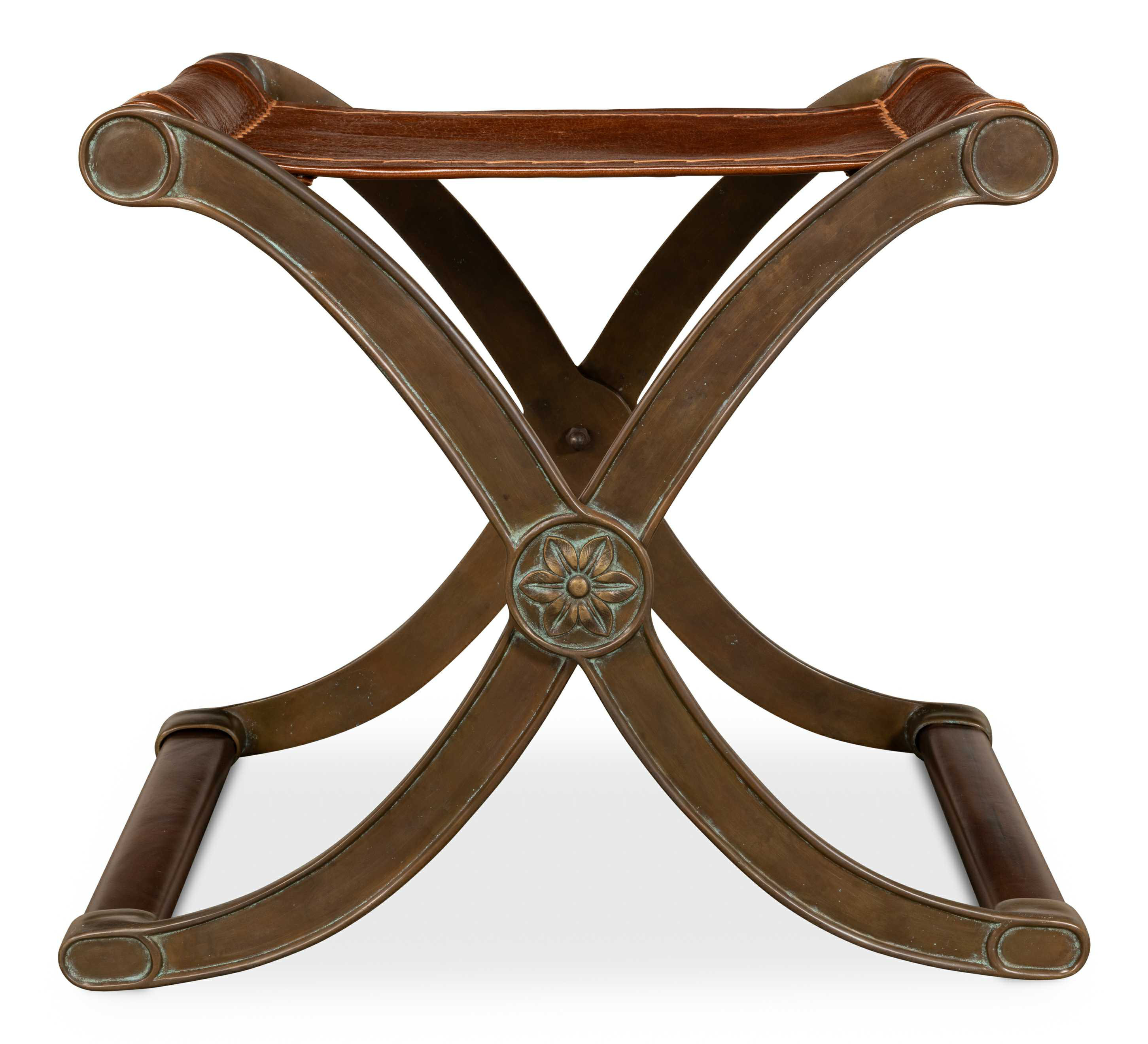 Sarreid Ltd Campaign Leather Folding Stool Wayfair