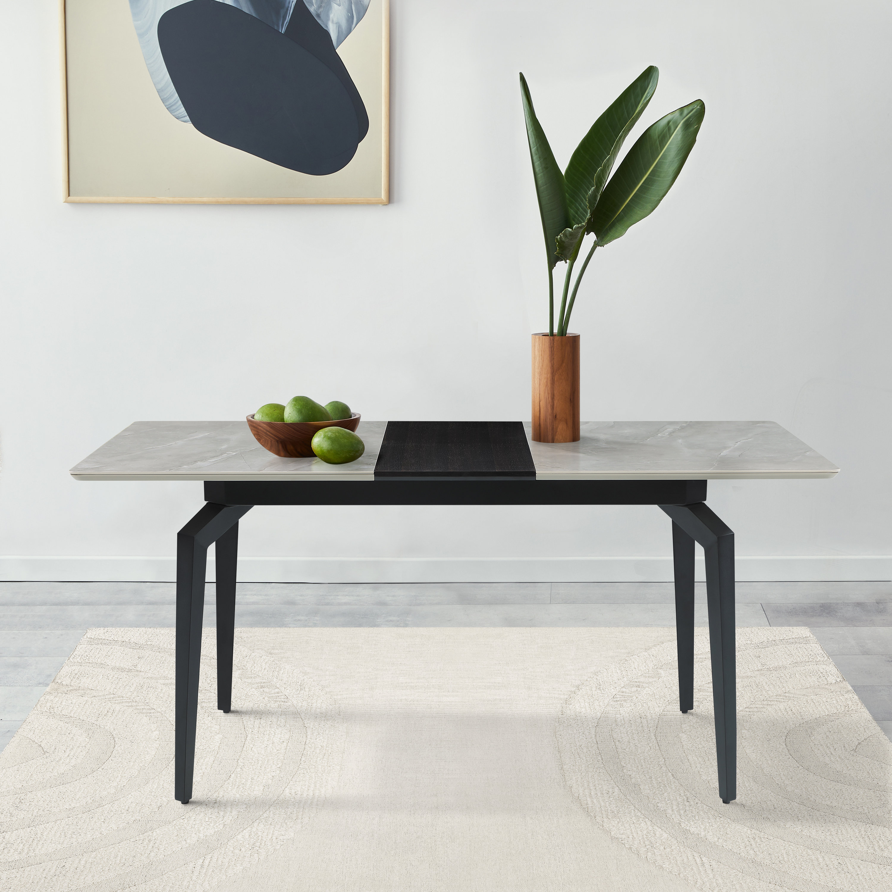 CDecor Home Furnishings Proberta Grey Ceramic And Sandy Black Dining